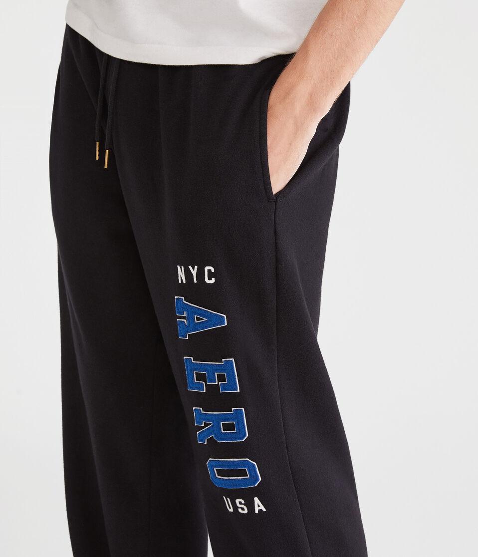 Aéropostale Aero NYC Straight Leg Sweatpants Black Fox