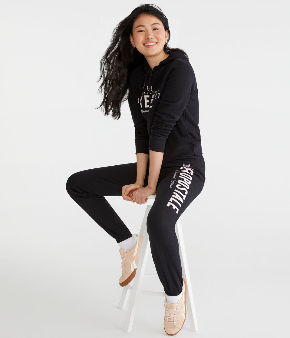 Aéropostale Aero Original Brand Pullover Hoodie Black Fox