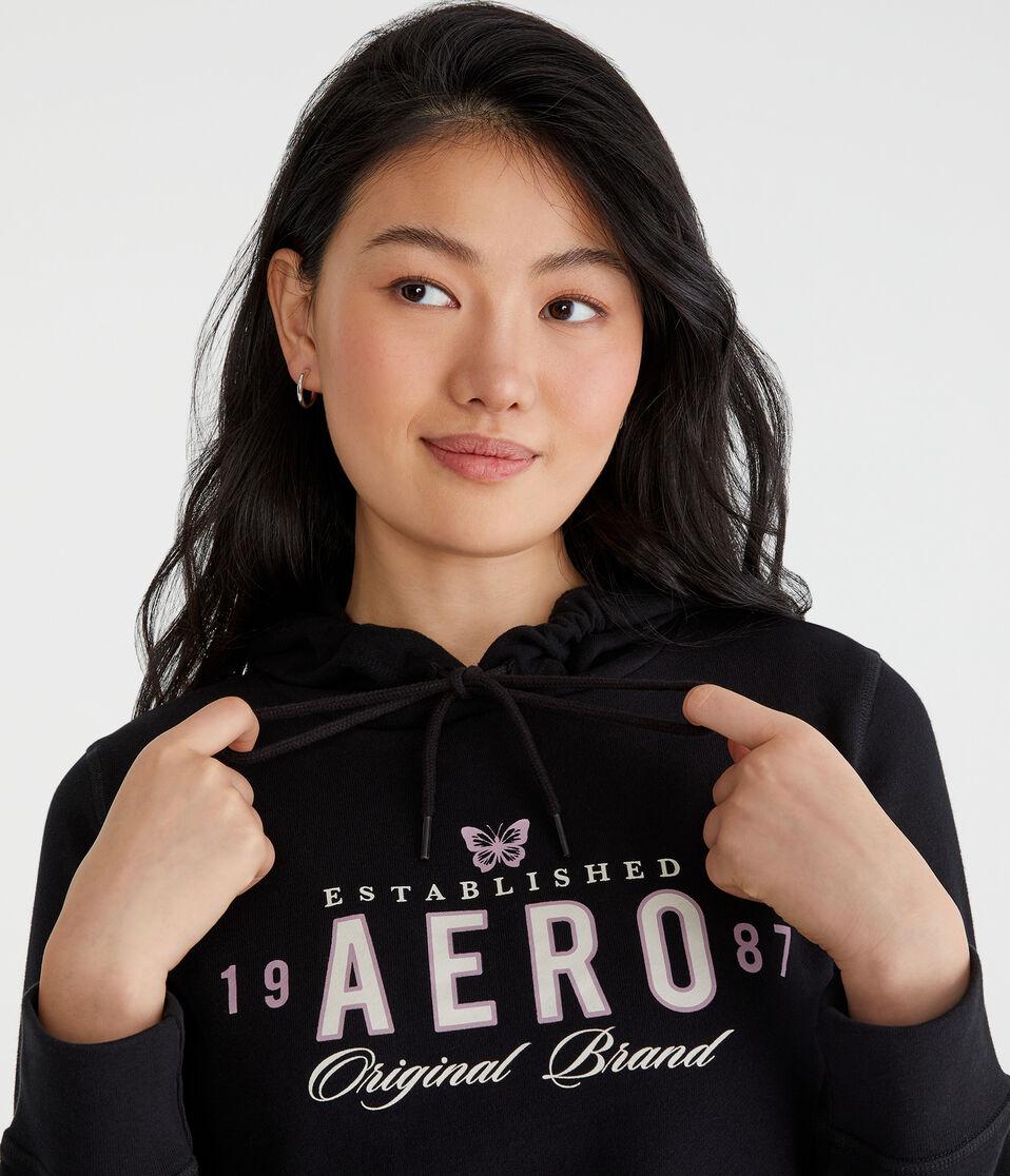 Aéropostale Aero Original Brand Pullover Hoodie Black Fox