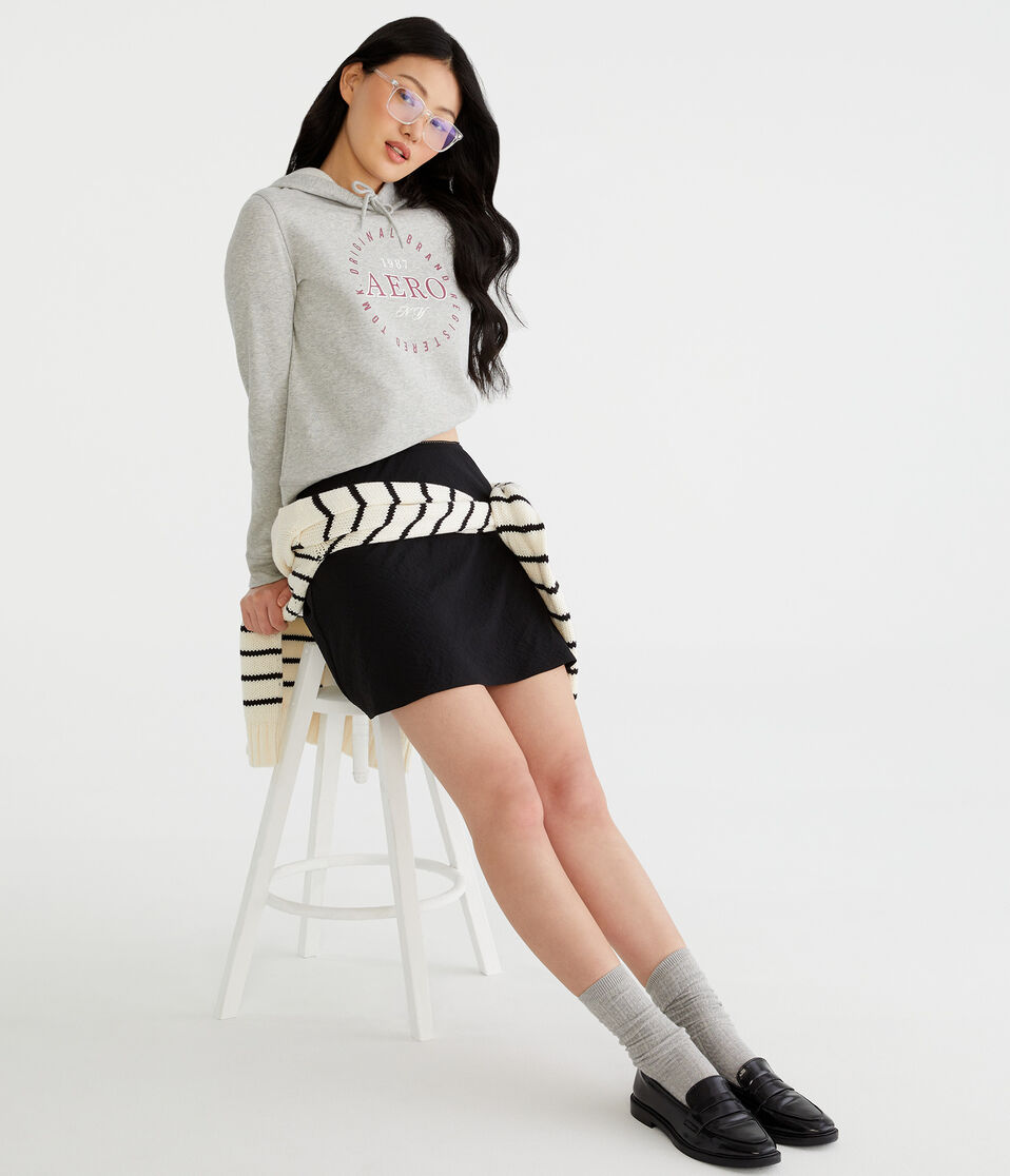 Aéropostale Aero Original Brand Pullover Hoodie Light Heather Grey