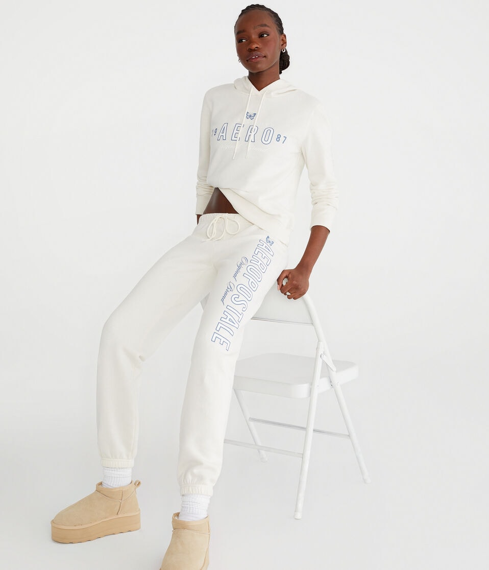 Aéropostale Aero Original Brand Pullover Hoodie Nude