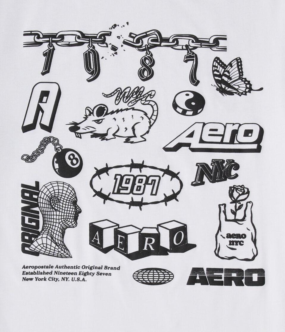 Aéropostale Aero Original Icons Graphic Tee Grey Vine