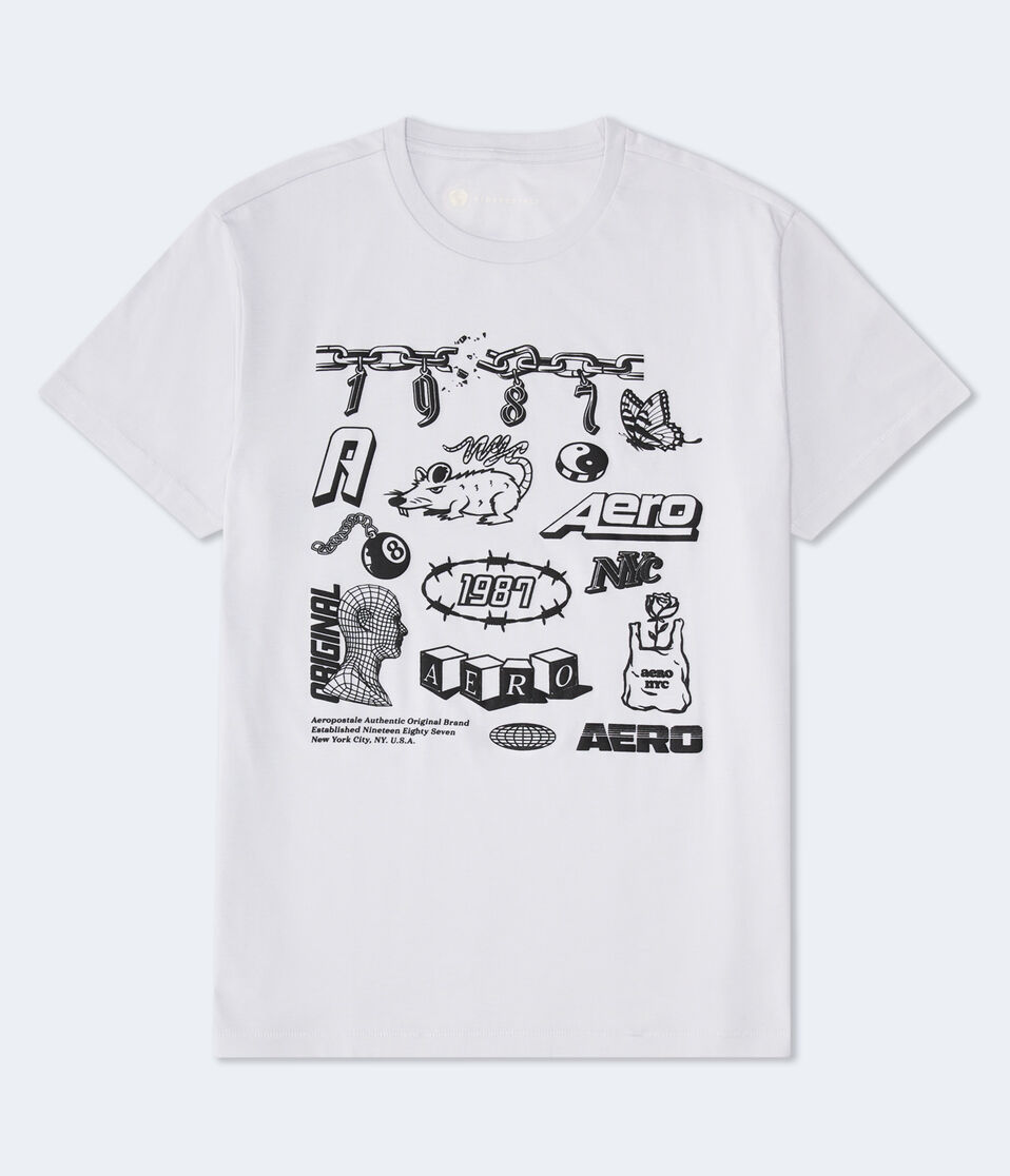 aéropostale Aero Original Icons Graphic Tee grey vine