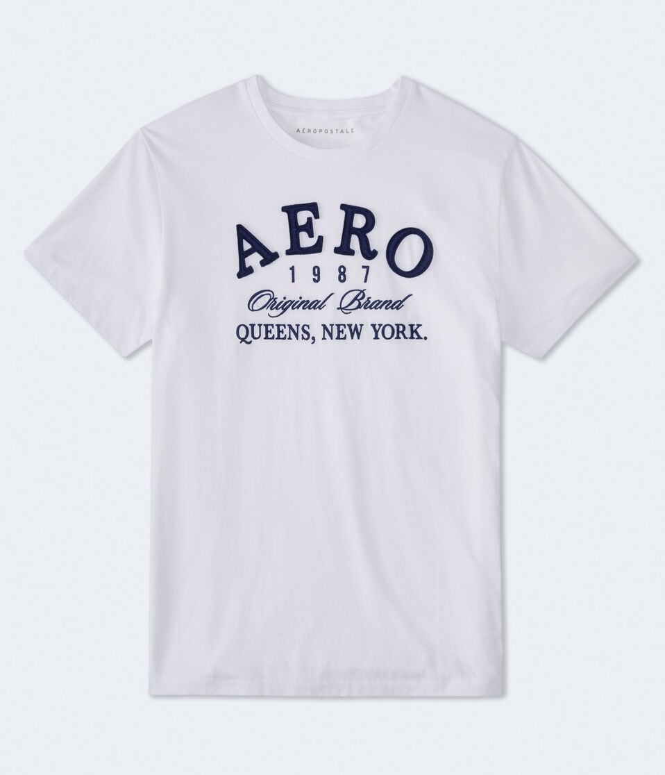 aéropostale Aero Queens NY Appliqué Graphic Tee bleach