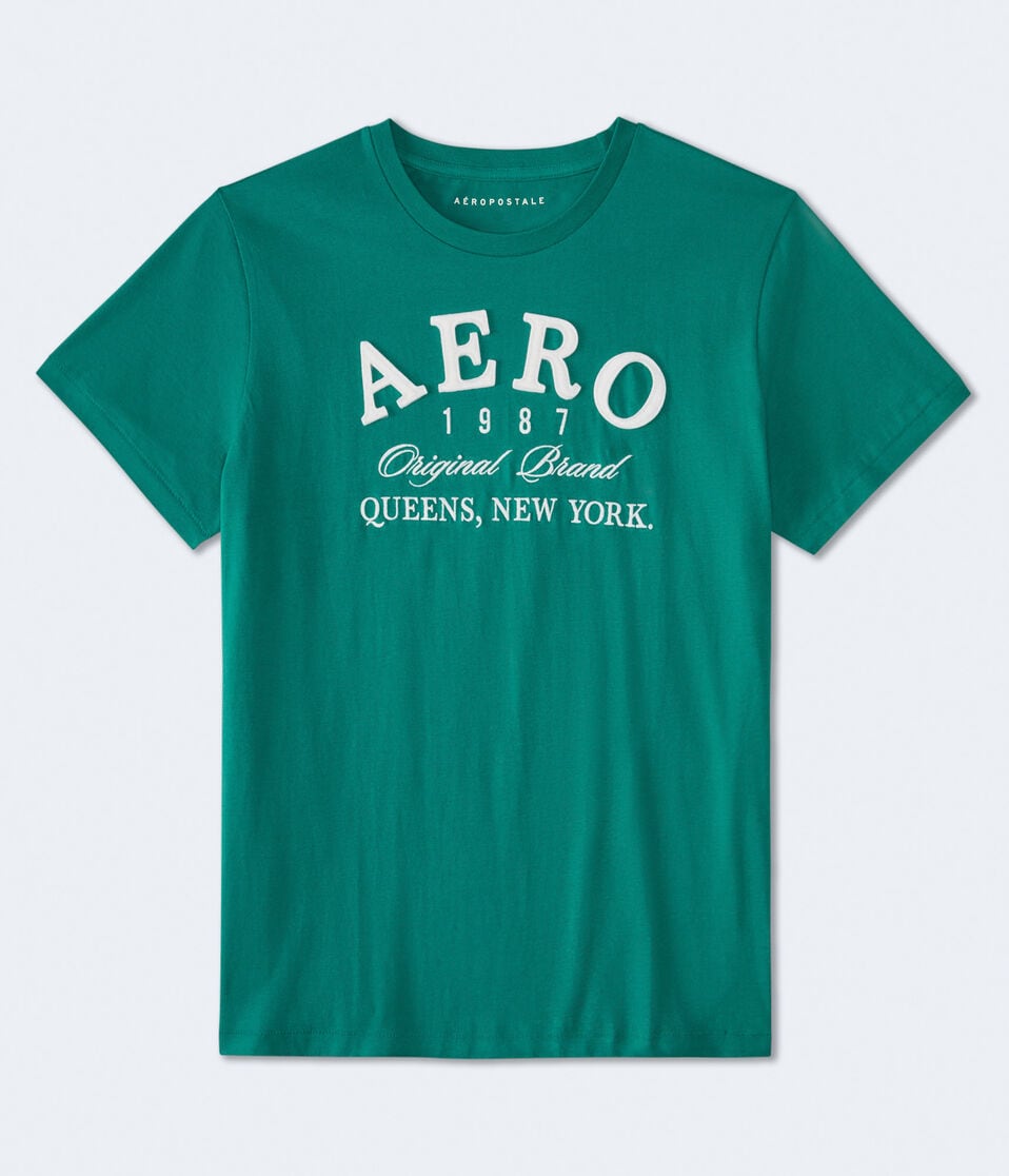 aéropostale Aero Queens NY Appliqué Graphic Tee dusty jade