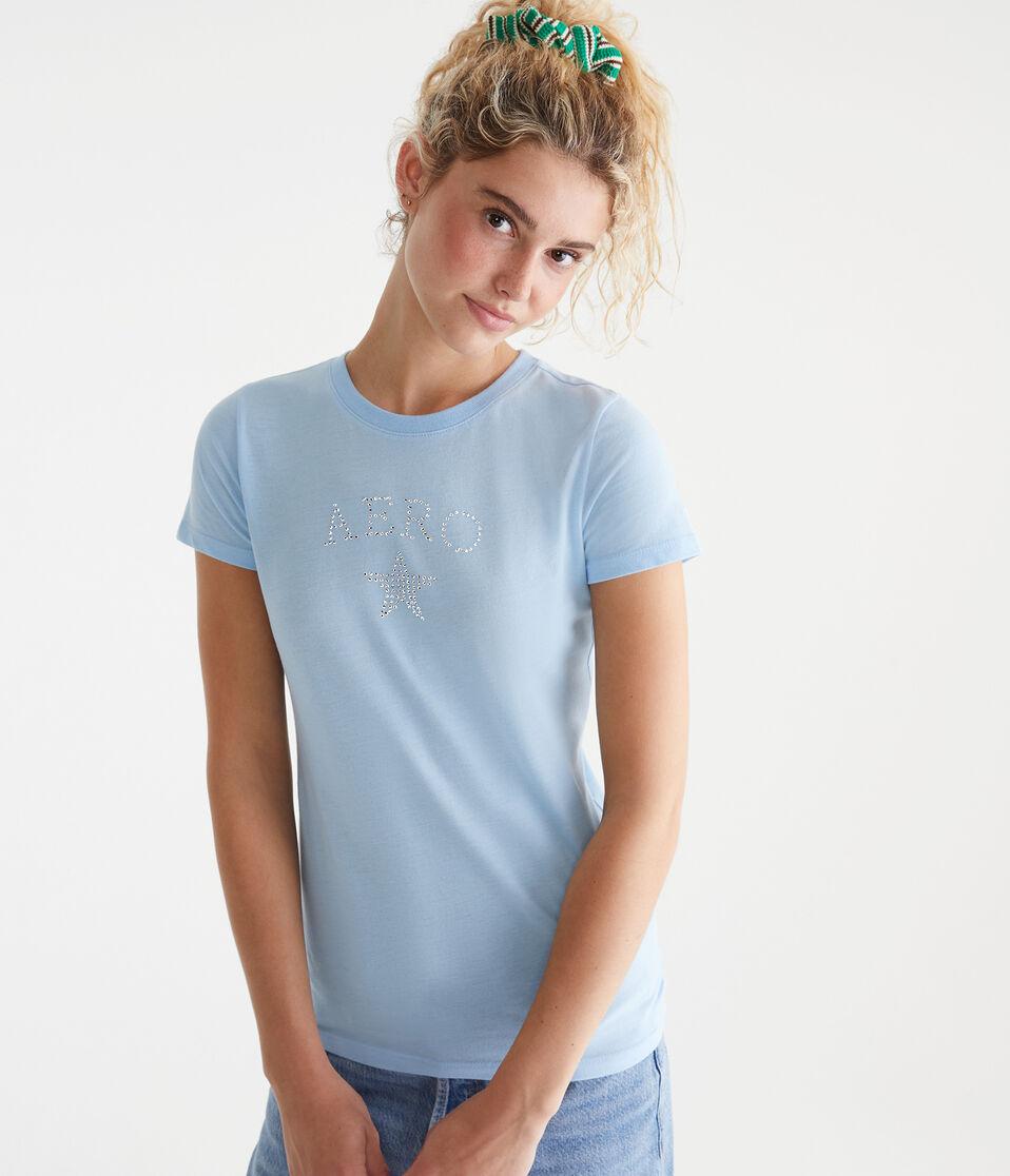 aéropostale Aero Rhinestone Star Graphic Tee beyond blue