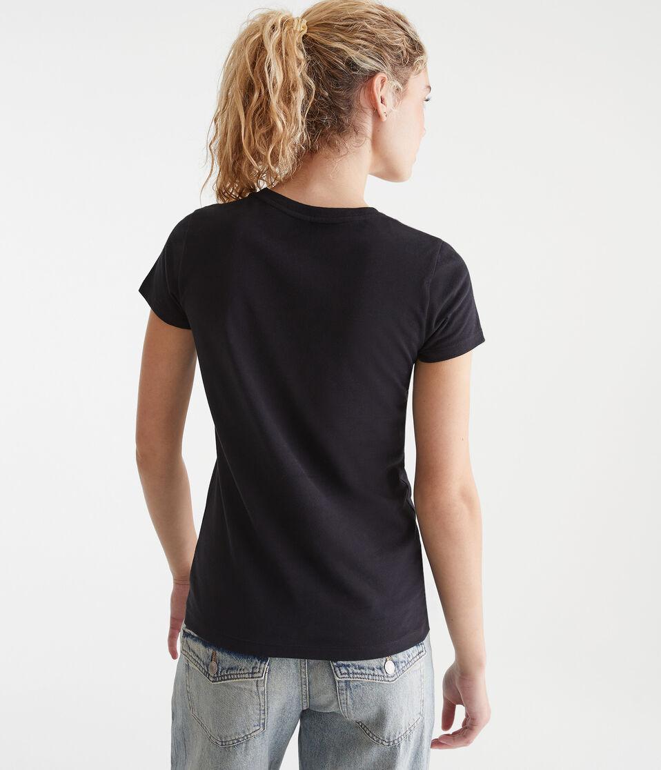 Aéropostale Aero Rhinestone Star Graphic Tee Black Fox