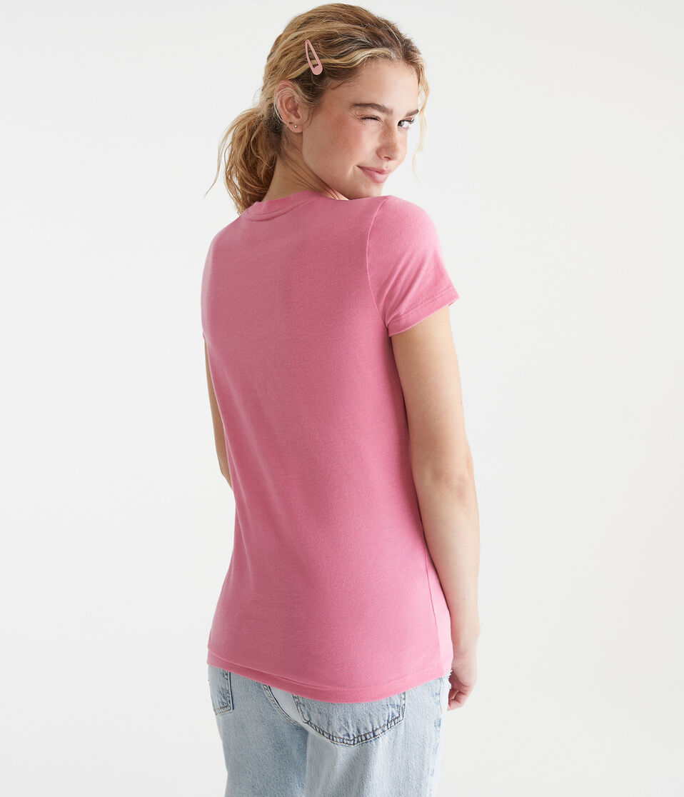 Aéropostale Aero Rhinestone Star Graphic Tee Magenta Haze