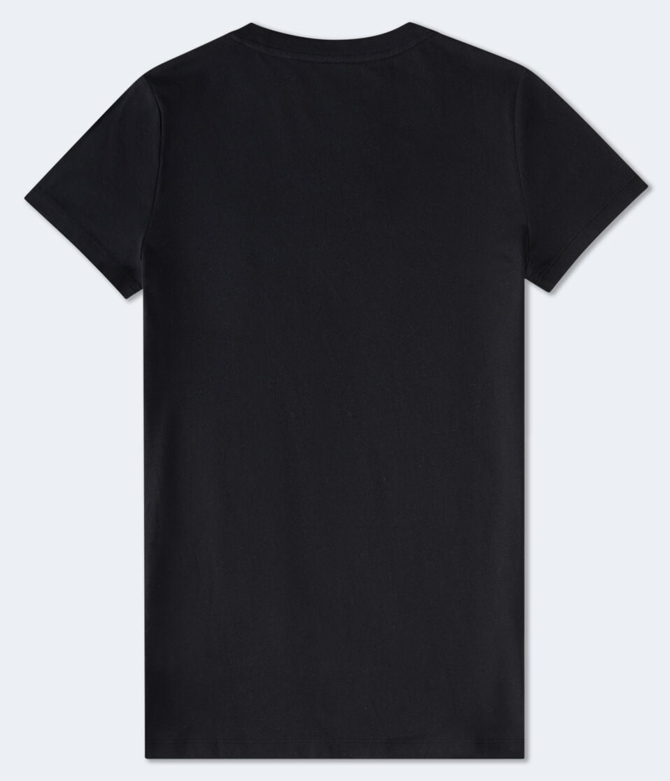 Aéropostale Aero Rose Appliqué Graphic Tee Black Fox