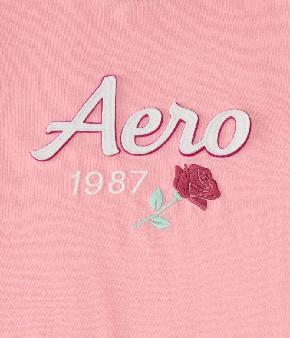 Aéropostale Aero Rose Appliqué Graphic Tee Cali Rose