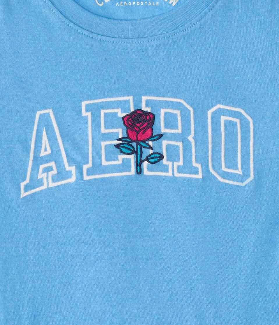 Aéropostale Aero Rose Logo Graphic Tee Blue Eclipse