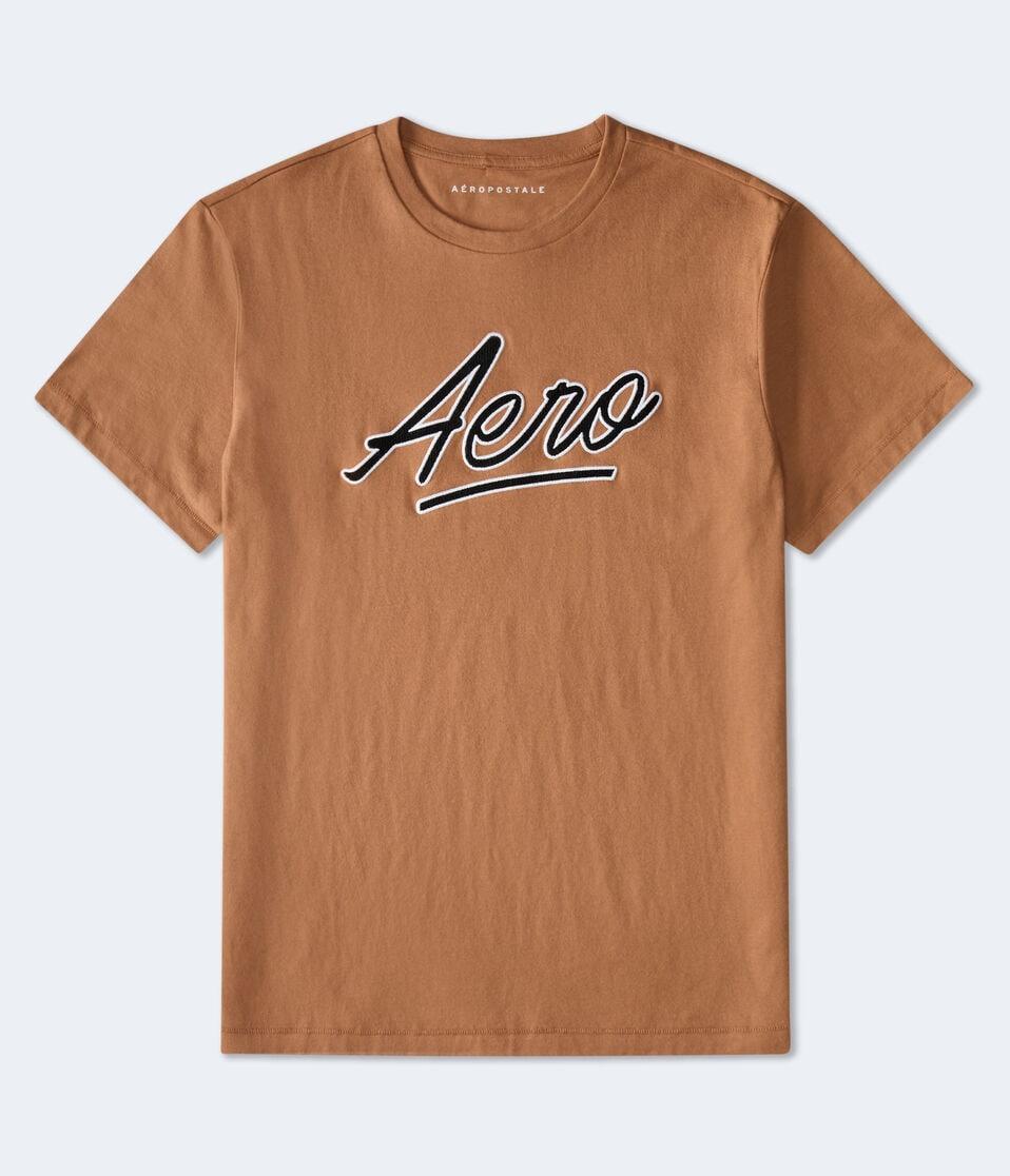 aéropostale Aero Script Appliqué Graphic Tee dream chocolate