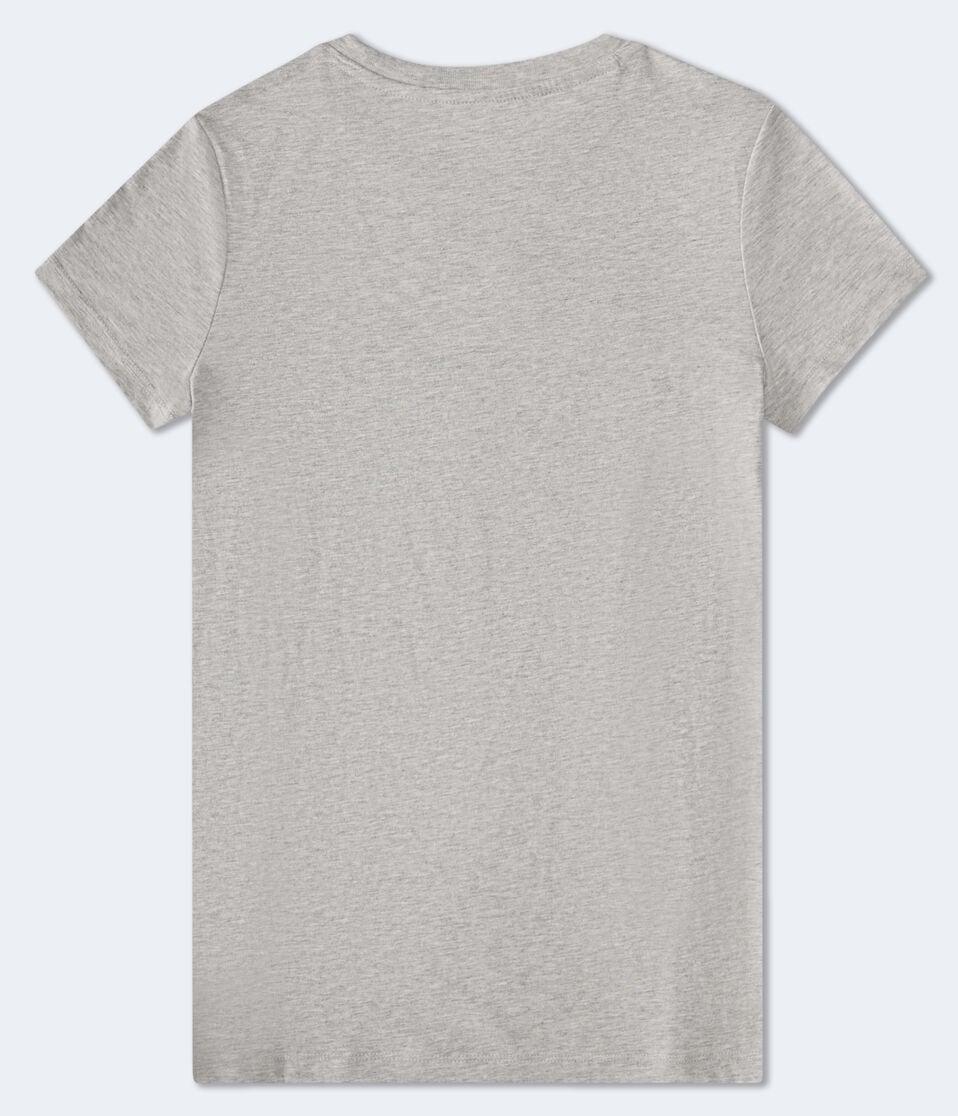 Aéropostale Aero Script Appliqué Graphic Tee Light Heather Grey