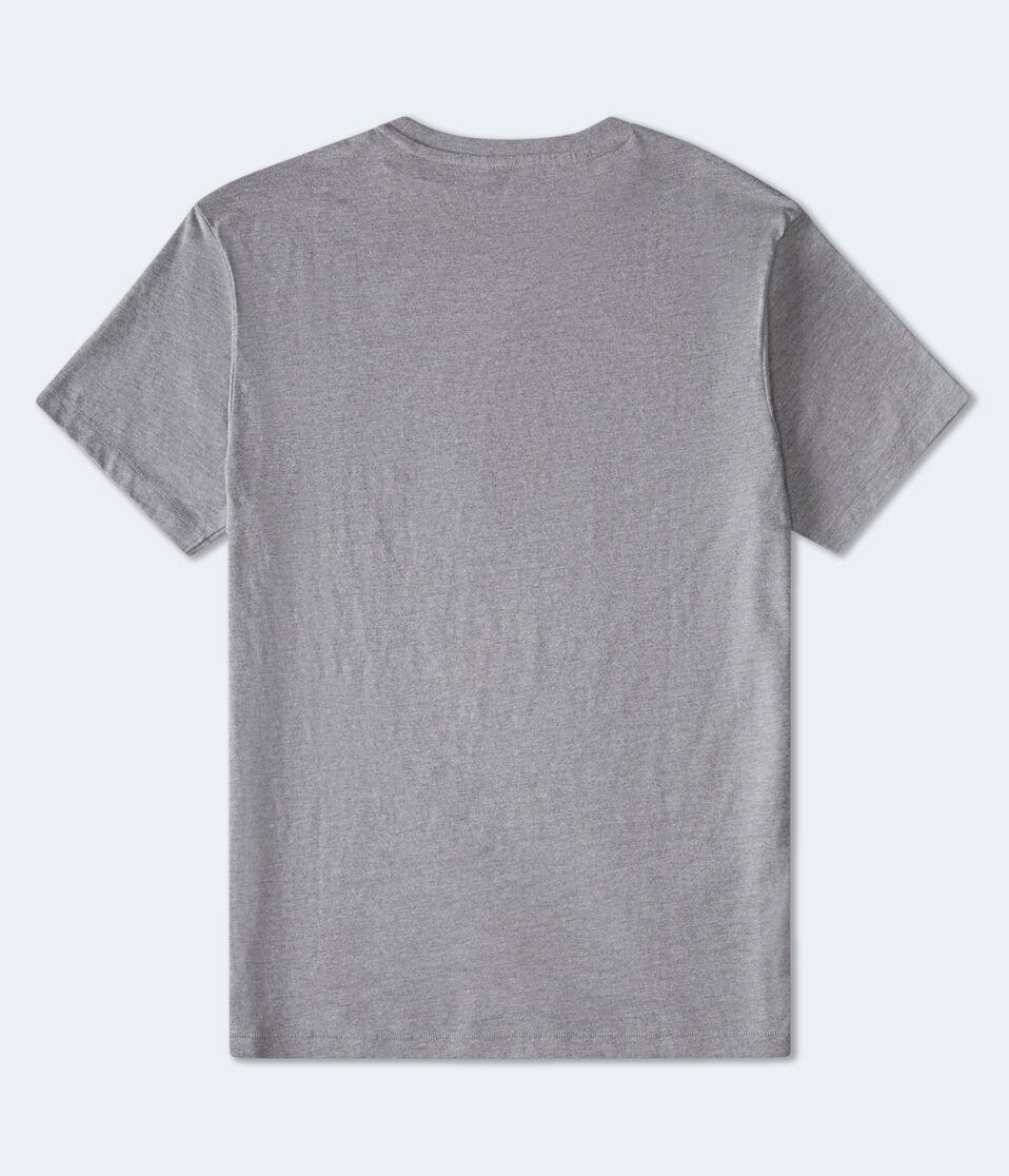 Aéropostale Aero Script Appliqué Graphic Tee Med Hthr Grey
