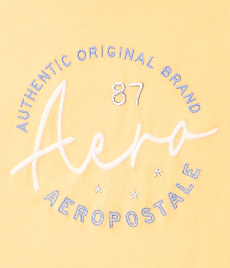 Aéropostale Aero Script Circle Graphic Tee Dark Yellow