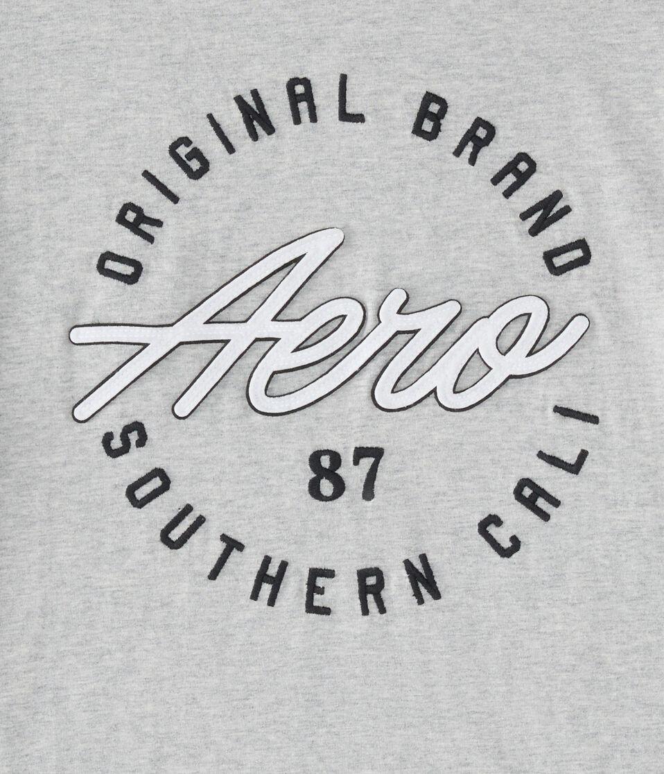 Aéropostale Aero Script Circle Graphic Tee Light Heather Grey
