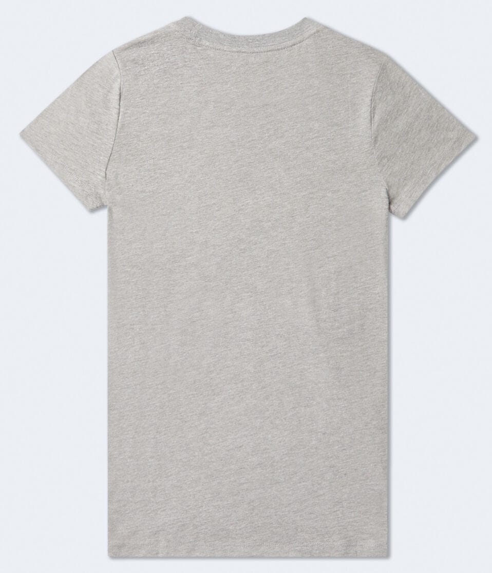 Aéropostale Aero Script Circle Graphic Tee Med Hthr Grey