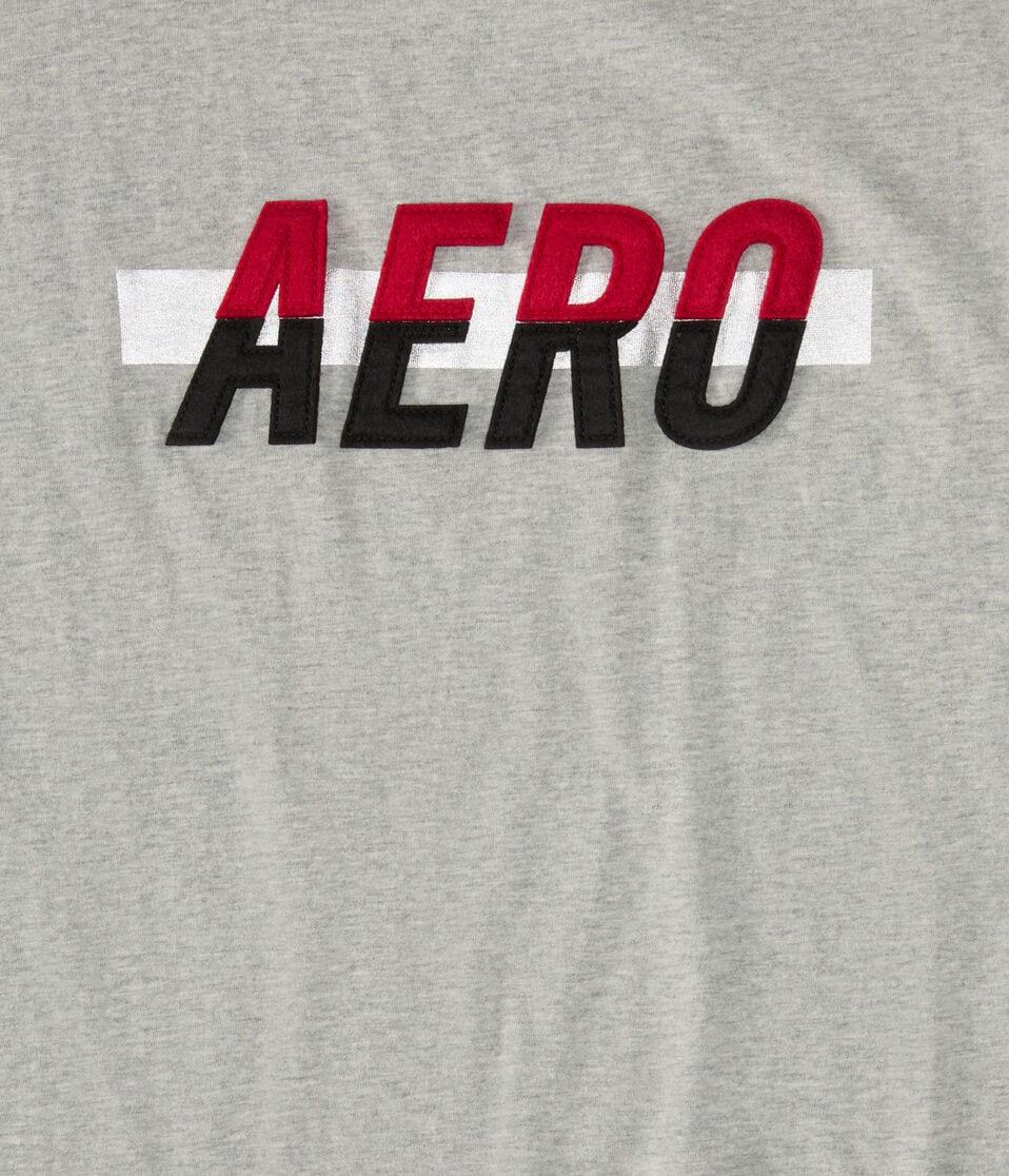 Aéropostale Aero Split Appliqué Graphic Tee Light Heather Grey
