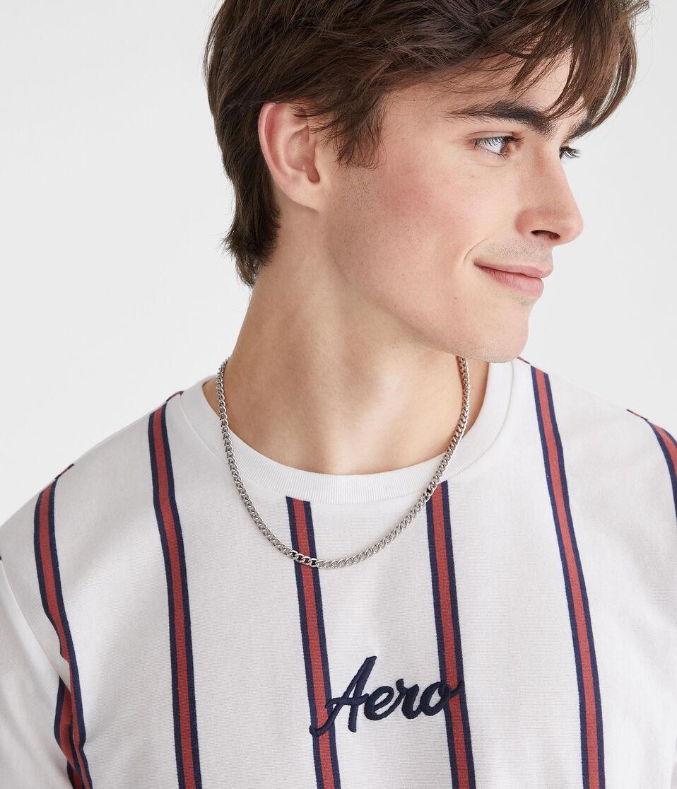 Aéropostale Aero Vertical Stripe Graphic Tee Bleach