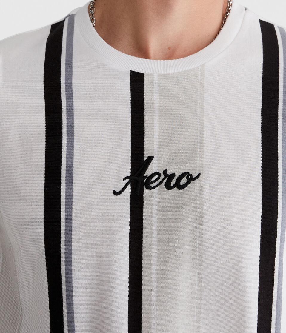 Aéropostale Aero Vertical Stripe Graphic Tee Ethereal White