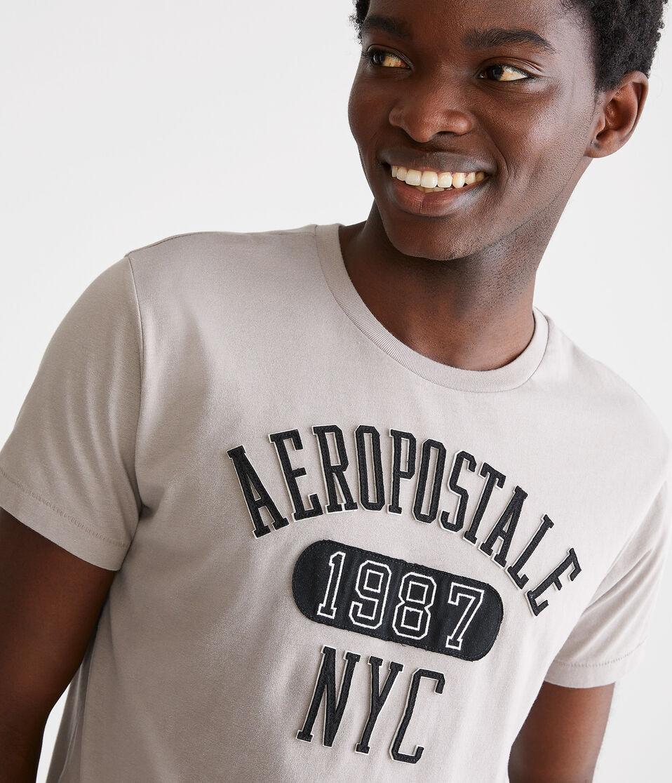 Aéropostale Aeropostale 1987 Arch Appliqué Graphic Tee Wayfarer Grey