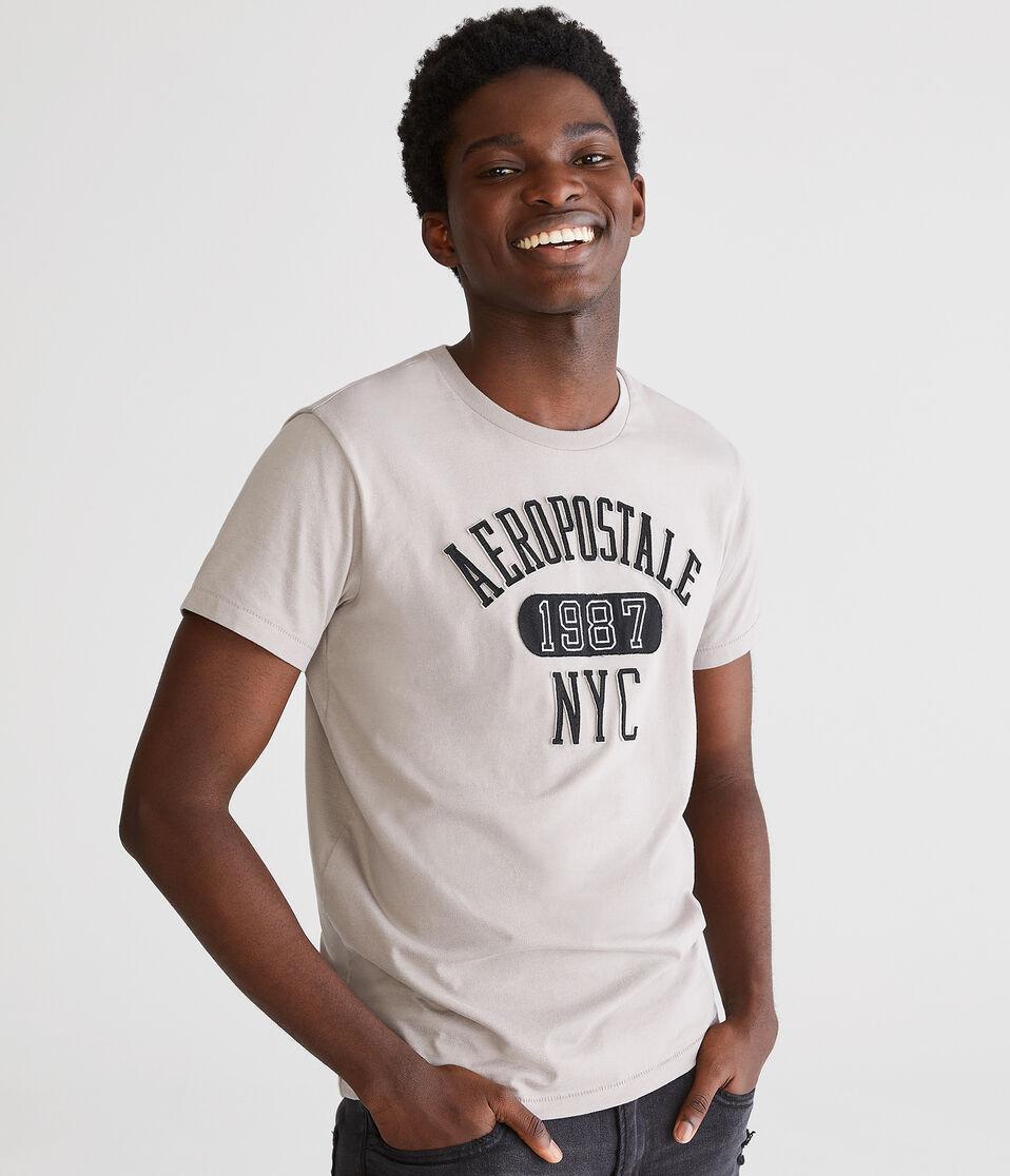 aéropostale Aeropostale 1987 Arch Appliqué Graphic Tee wayfarer grey