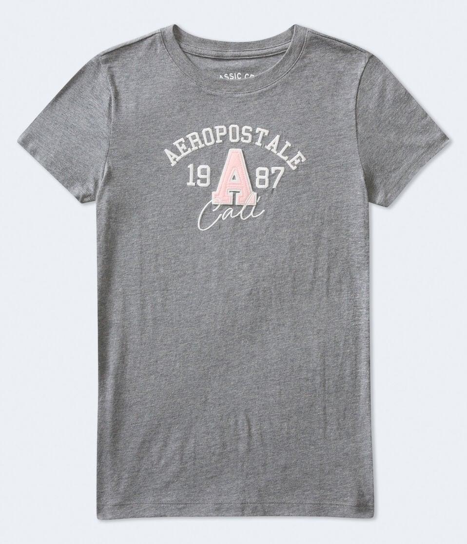 aéropostale Aeropostale 1987 Cali Appliqué Graphic Tee med hthr grey