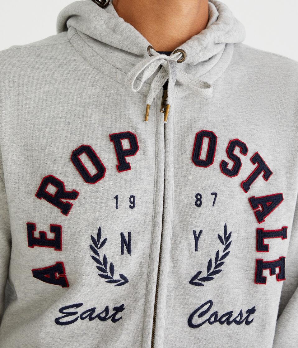 Aéropostale Aeropostale 1987 East Coast Full-Zip Hoodie Light Heather Grey