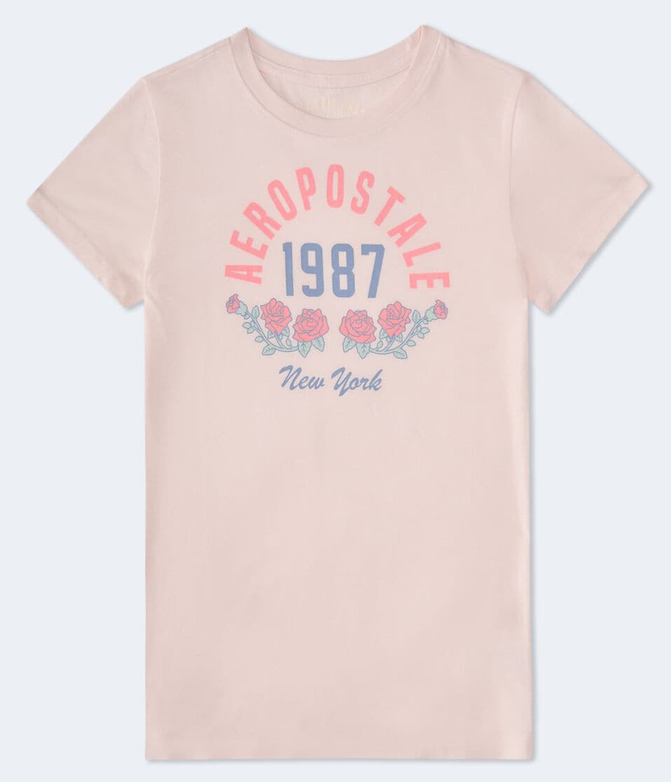aéropostale Aeropostale 1987 Roses Graphic Tee pink flambe