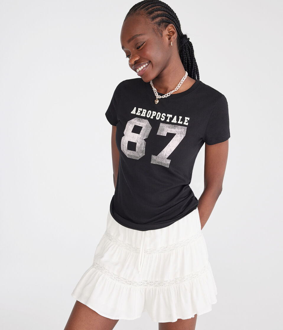 aéropostale Aeropostale 87 Appliqué Graphic Tee black fox