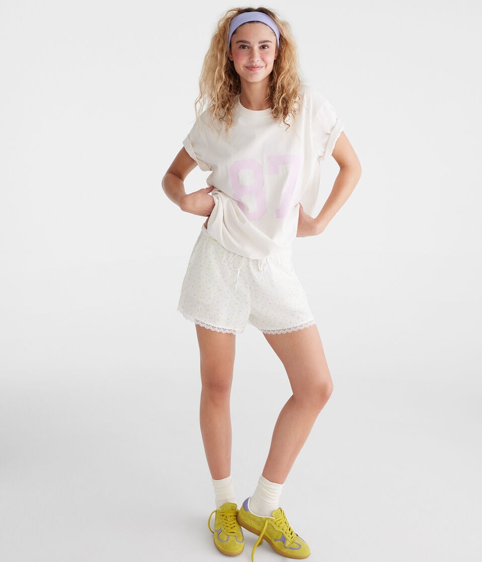 Aéropostale 87 Boyfriend Graphic Tee Cream