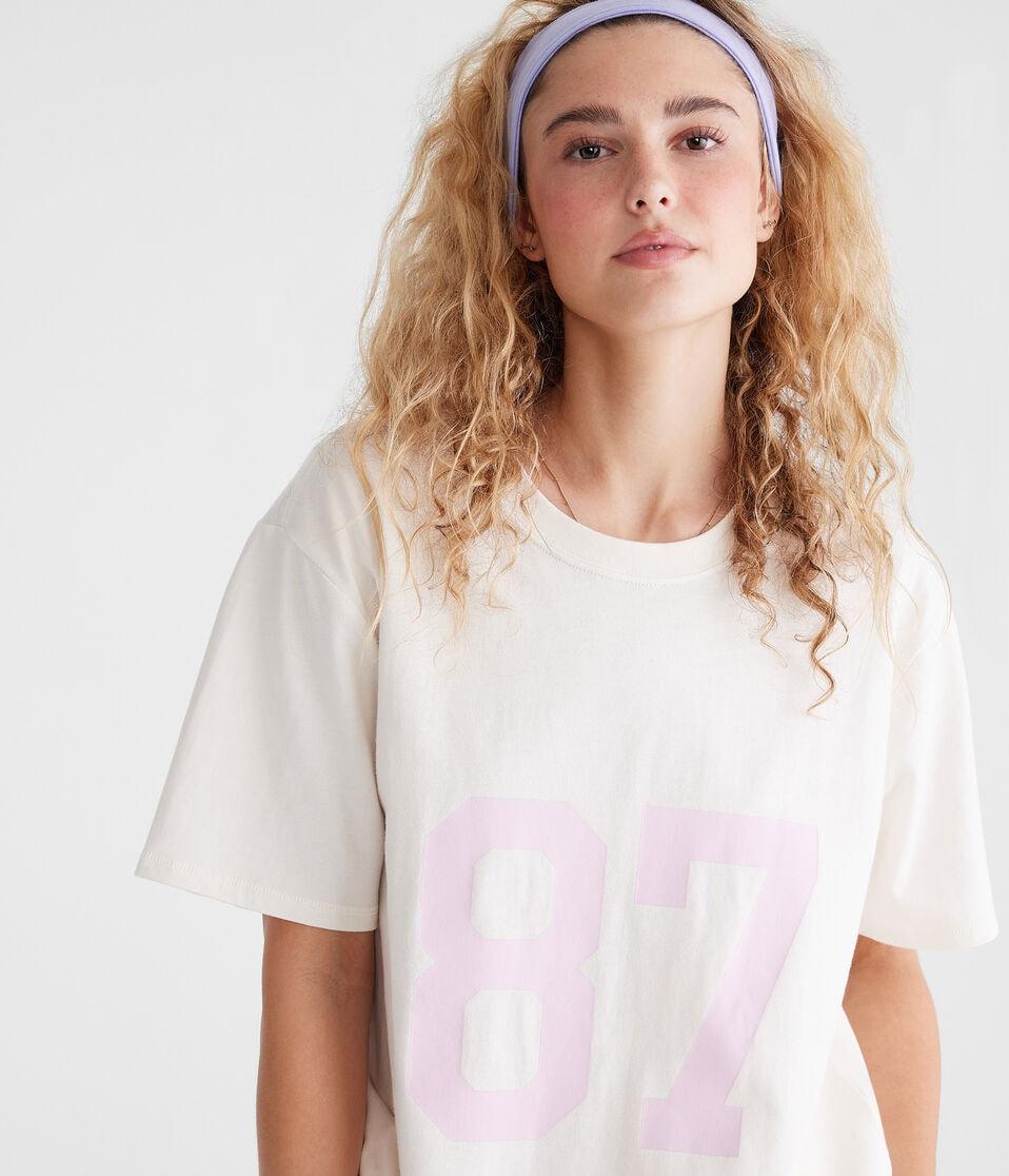 aéropostale 87 Boyfriend Graphic Tee cream