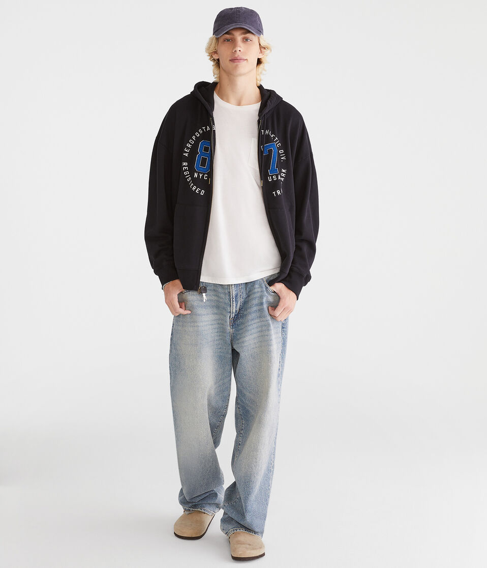 Aéropostale Aeropostale 87 Circle Full-Zip Hoodie Black Fox