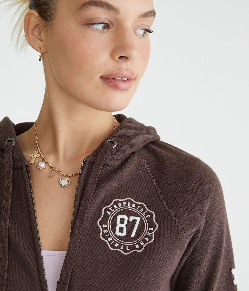 Aéropostale Aeropostale 87 Crest Full-Zip Hoodie Jaspe Muted Ebony