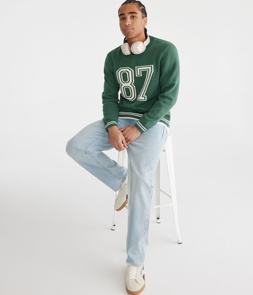 Aéropostale 87 Graphic Crew Sweater Smoke Pine
