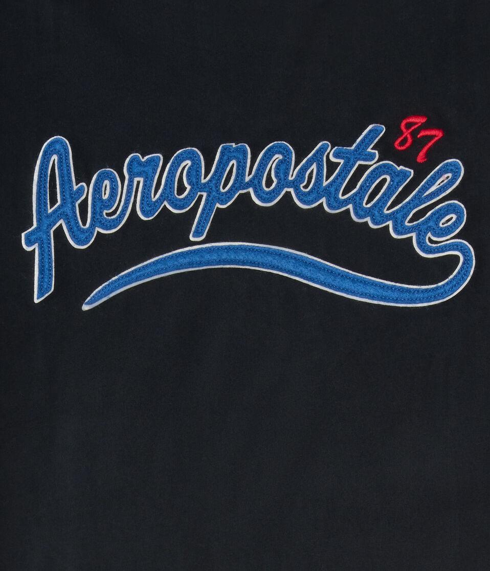 Aéropostale Aeropostale 87 Script Appliqué Graphic Tee Black Fox