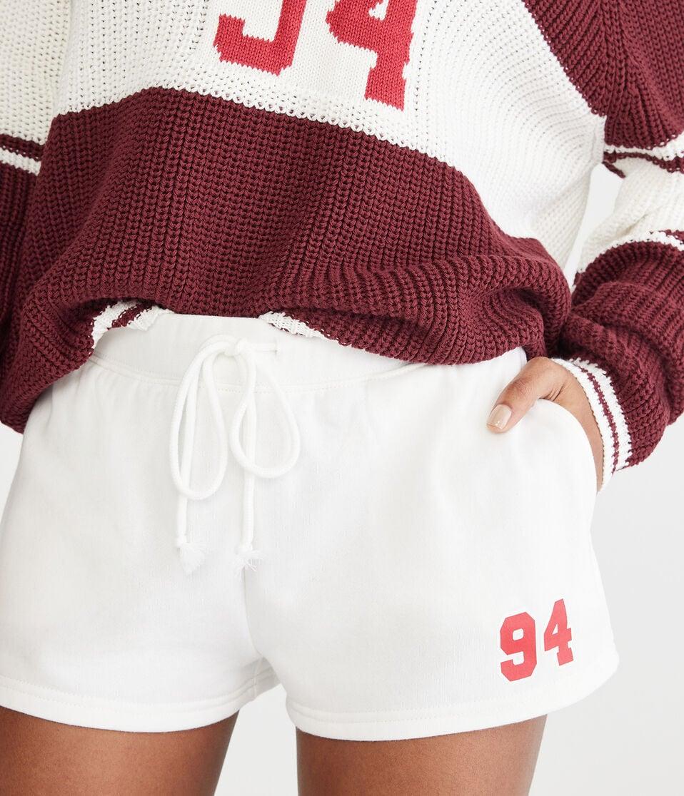 Aéropostale 94 Fleece Mini Shorts Gardenia