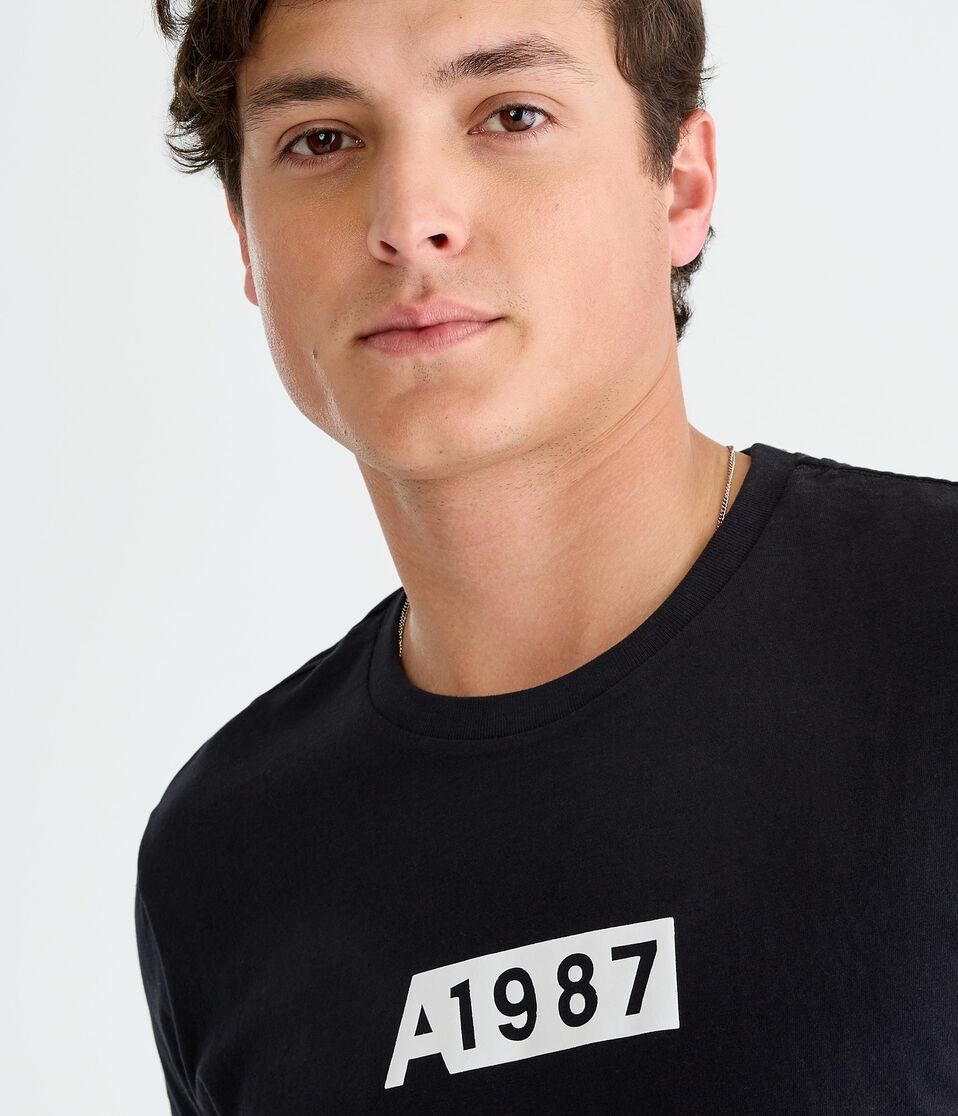 Aéropostale A1987 Box Graphic Tee Black Fox