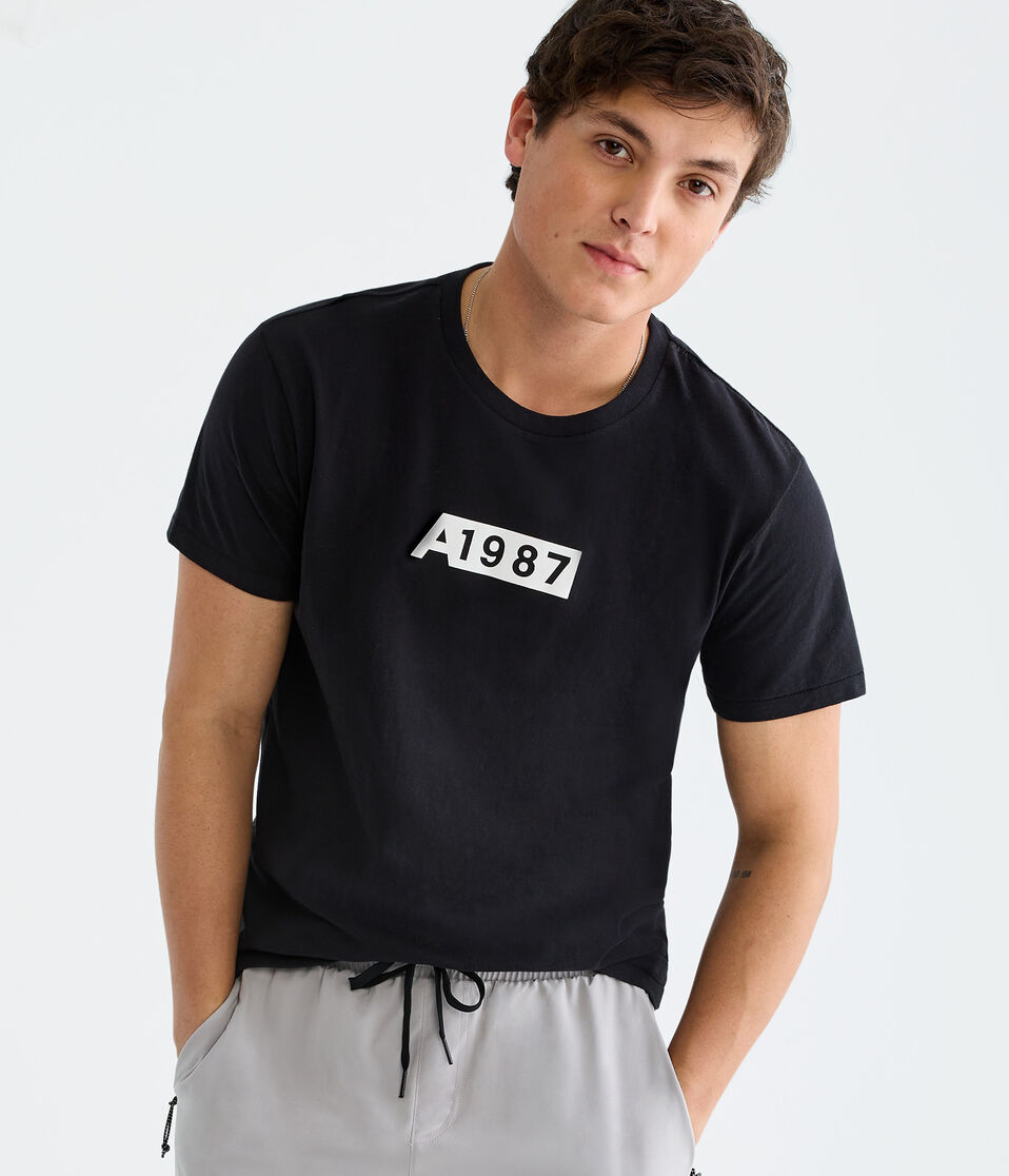 aéropostale A1987 Box Graphic Tee black fox
