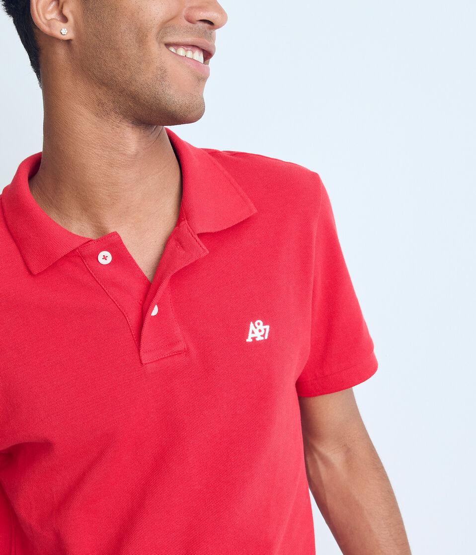 Aéropostale A87 Logo Piqué Polo Red Zinna