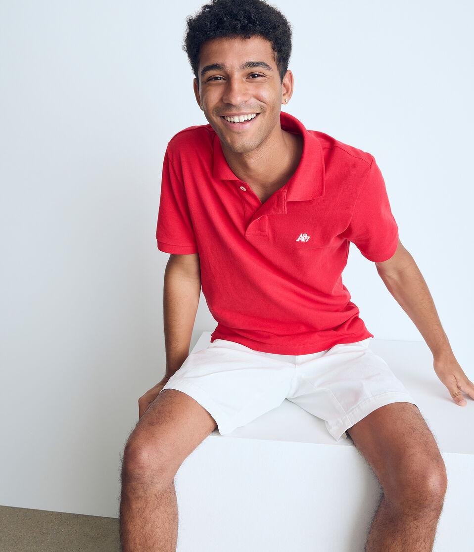 Aéropostale A87 Logo Piqué Polo Red Zinna