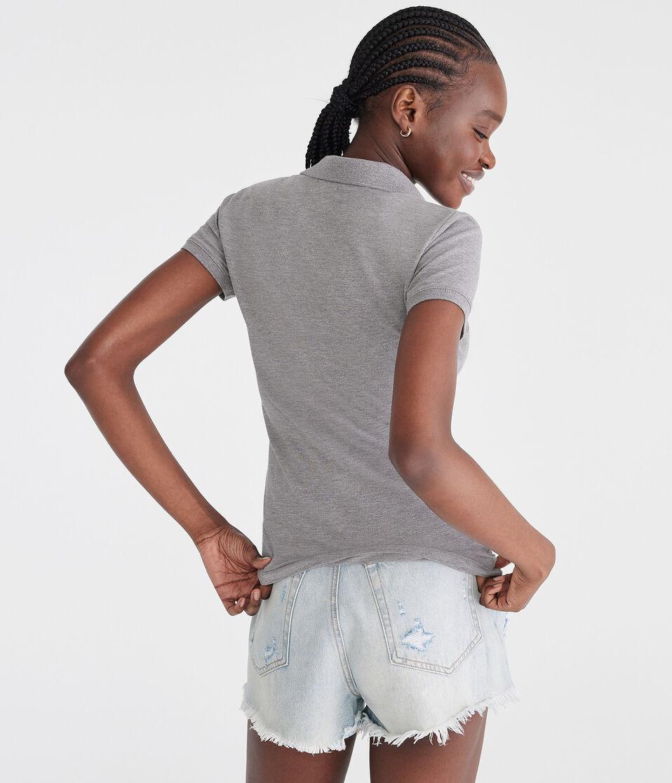 Aéropostale A87 Piqué Polo Med Hthr Grey