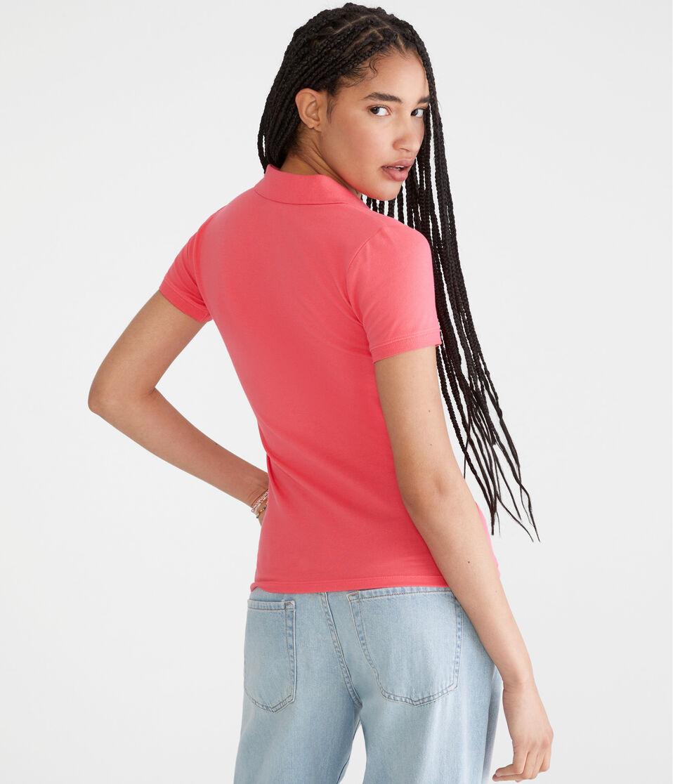 Aéropostale A87 Piqué Polo Pink Sunset Neon