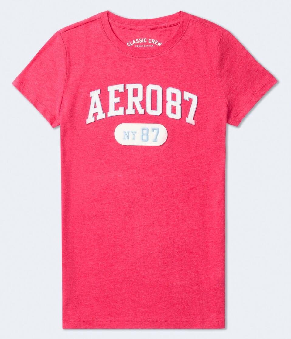 aéropostale Aero 87 Appliqué Graphic Tee red cedar