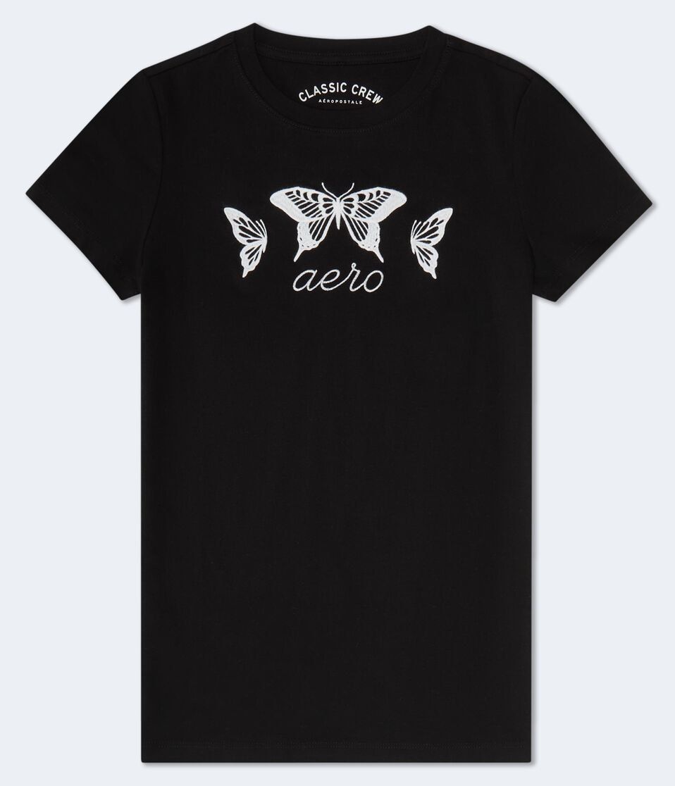 aéropostale Aero Butterflies Graphic Tee black fox