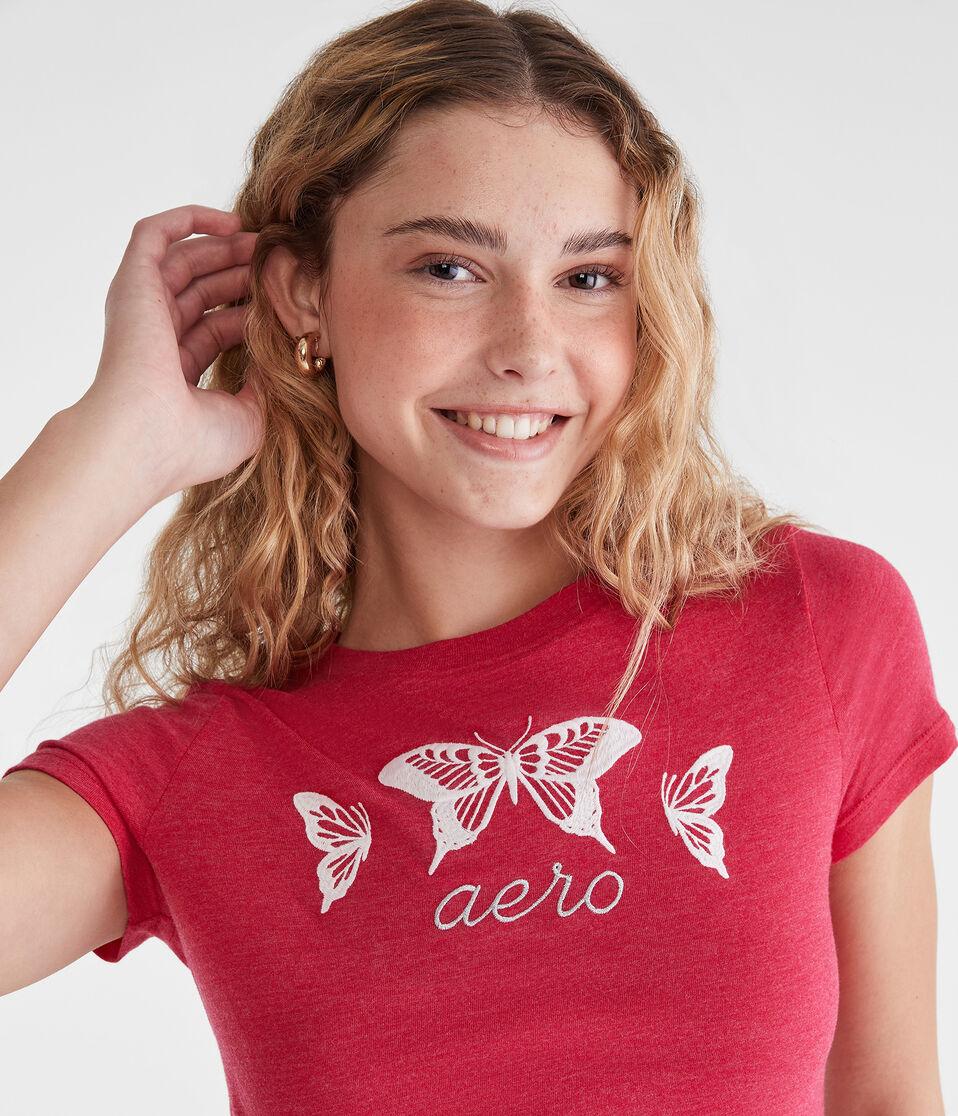 Aéropostale Aero Butterflies Graphic Tee Red Cedar