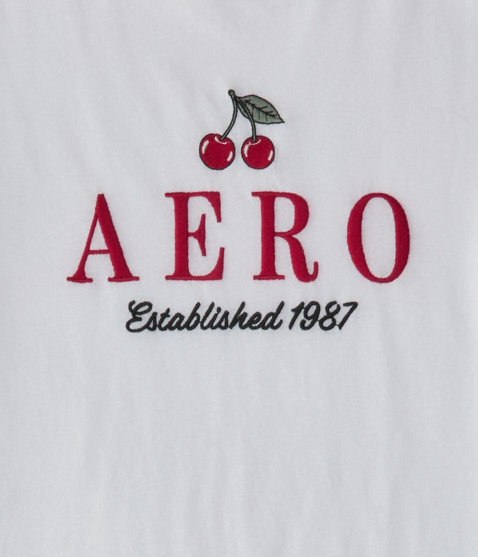 Aéropostale Aero Cherries Logo Graphic Tee Bleach