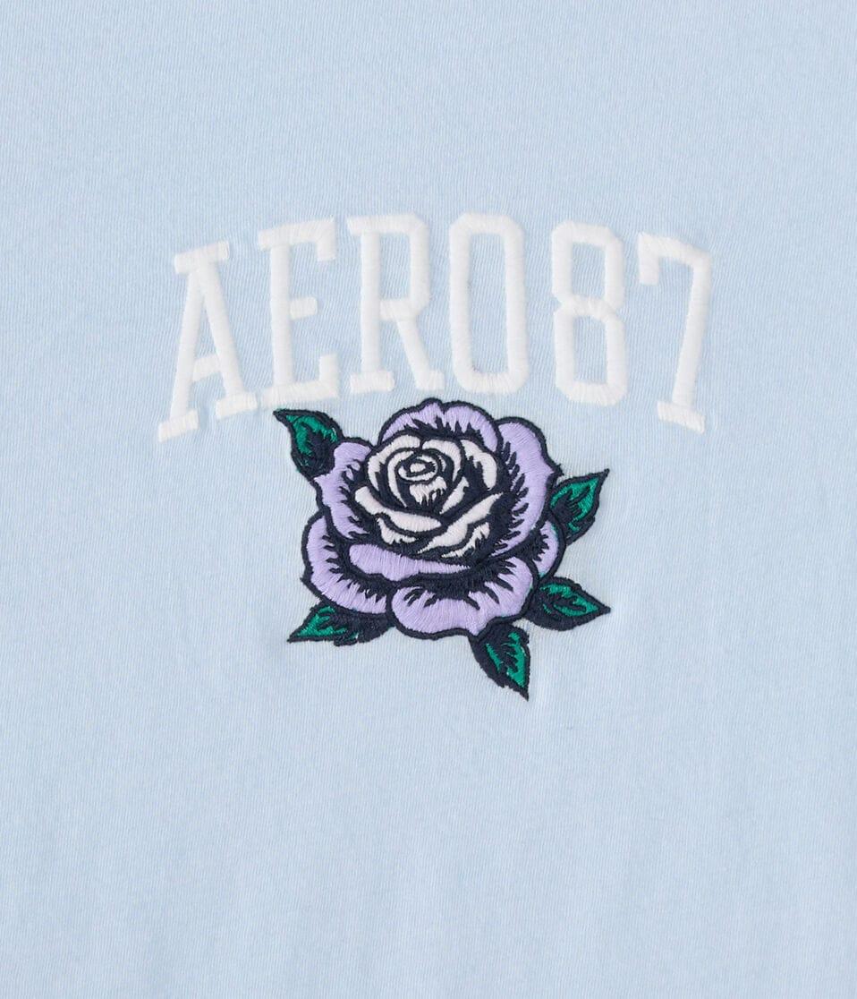 Aéropostale Aero87 Rose Graphic Tee Blue Haze
