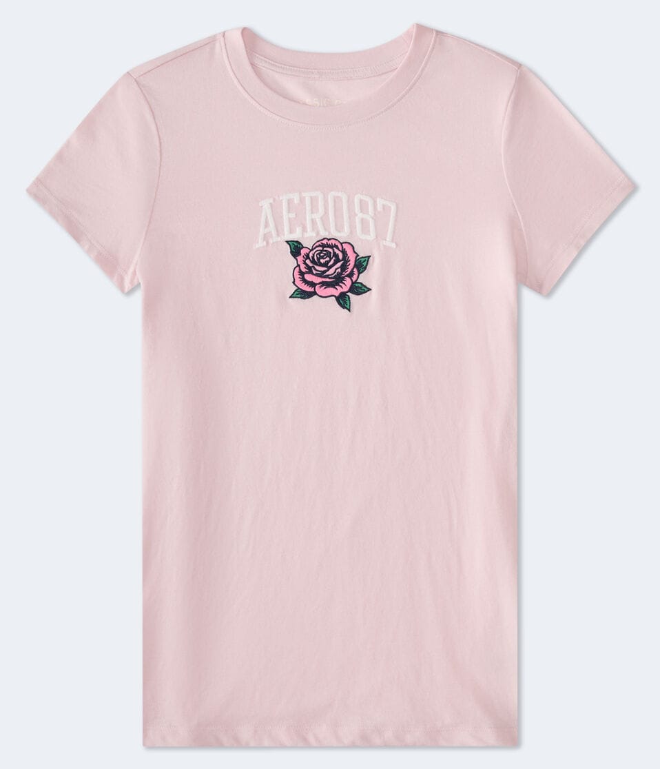 aéropostale Aero87 Rose Graphic Tee peach whip