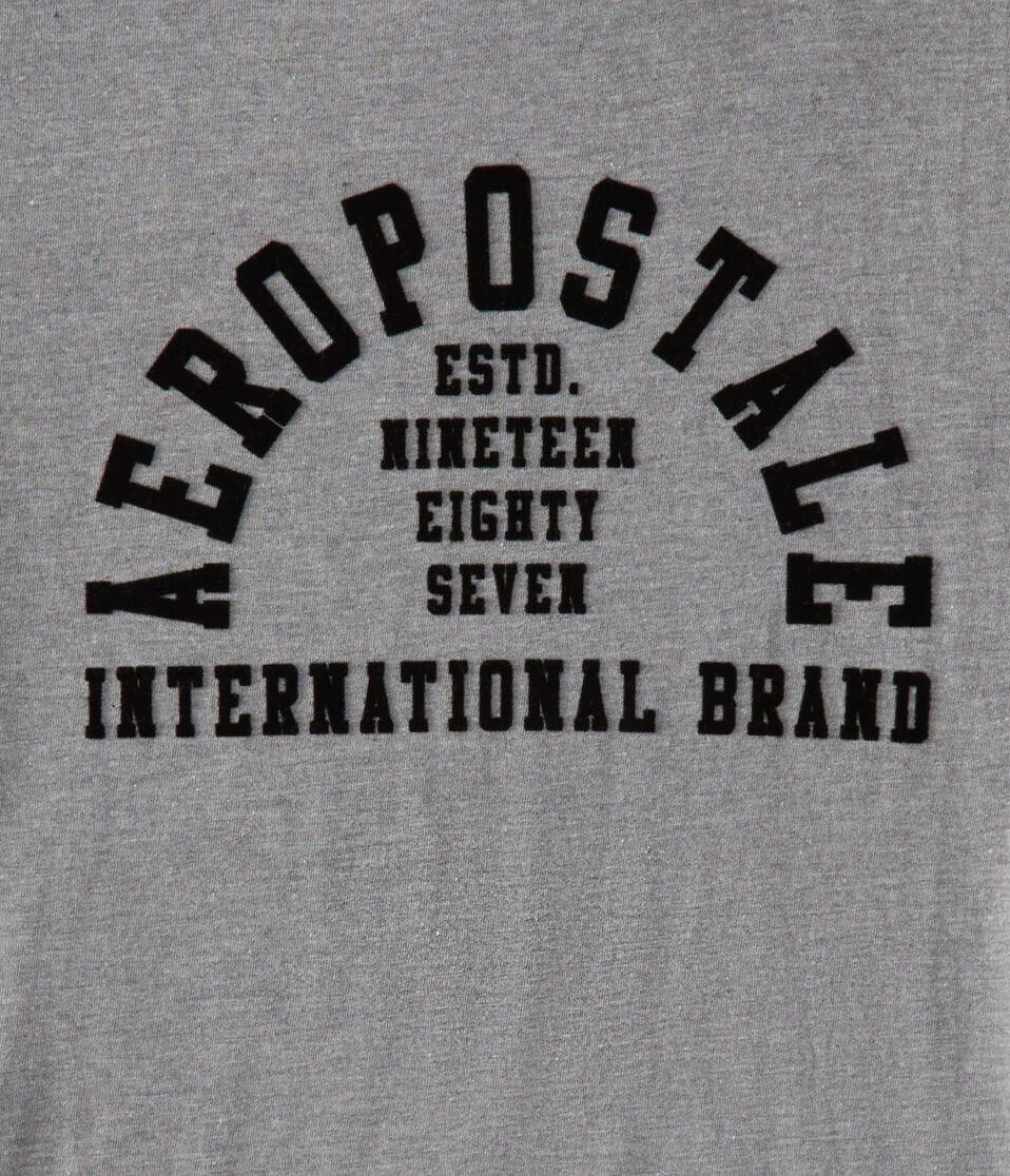 Aéropostale Aeropostale Arch Flocked Graphic Tee Med Hthr Grey